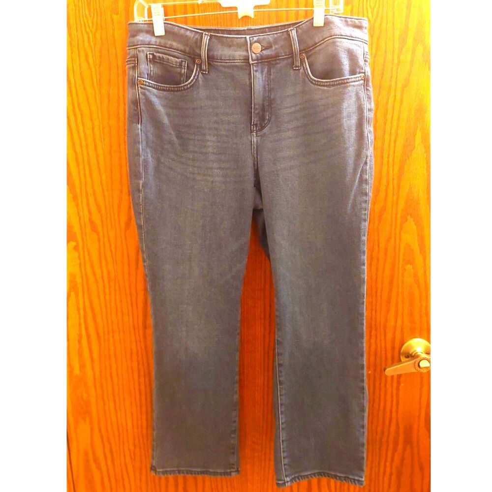 NYDJ Marilyn Straight Jeans 10P India Blue Lift Tuck Stretch Denim Trousers